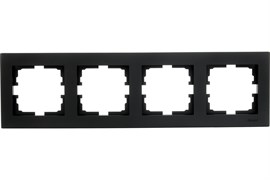 Рамка LEZARD VESNA 4-ая горизонтальная, черная матовая 742-4200-149
