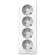 Розетка SCHNEIDER ELECTRIC Blanca 4-я О/У з/к шт, изол. Пл. белый BLNRA011411