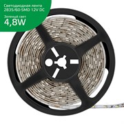Лента GAUSS LED Elementary светодиодная 2835/60-SMD 4.8W 12V 5м DC зелёный IP20 355000605