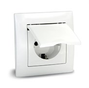 Розетка UNIT VITA 1-я с/у с/з с крыш. IP44 16А, белый 280300443