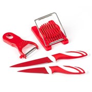 Набор TORO кухонный 4 пр.(овощечистка,яйцерезка,2 ножа с пласт. ручкой) 2634