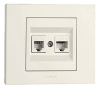 Розетка OVIVO GRANO компьютерная+телефонная крем 400-020300-234