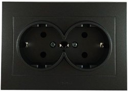 Розетка OVIVO GRANO 2-я с/з черный 400-170300-907