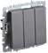 Выключатель BRITE 3-кл. 10А сталь BR-V30-0-10-K46 - фото 145036