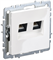 Розетка BRITE двойная компьютерная RJ45 кат.5E белая BR-K20-1-K01 - фото 145098
