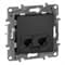 Розетка LEGRAND Etika 2хRJ45 5E UTP (антрацит) 672655 - фото 35550